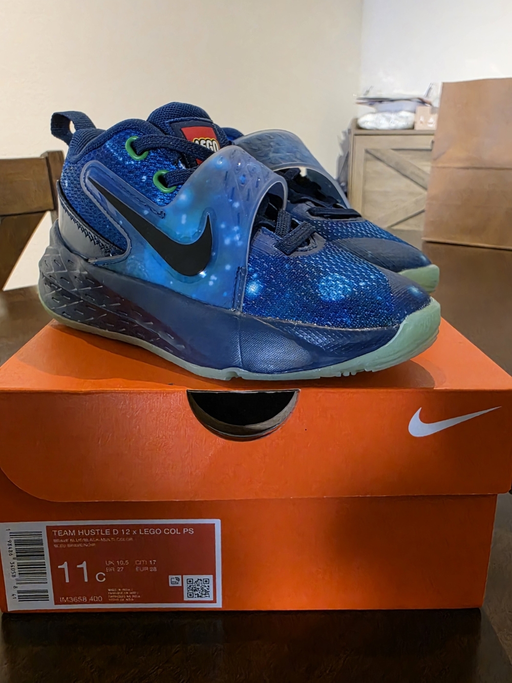 Nike Kids' Team Hustle D 12 (LEGO) Low-Top Sneakers - Blue